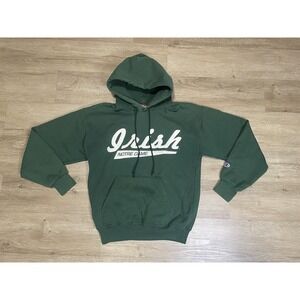 VTG Champion Notre Dame Fighting Irish Hoodie Unisex Small Green Reverse Fleece